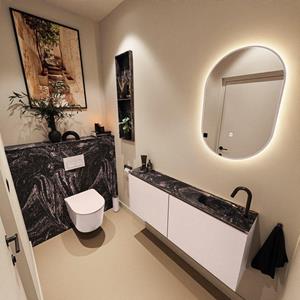 Mondiaz TURE-DLUX 120cm toiletmeubel Rosee. EDEN wastafel Lava positie rechts. Met 1 kraangat. TUREDX120ROSR1LAV
