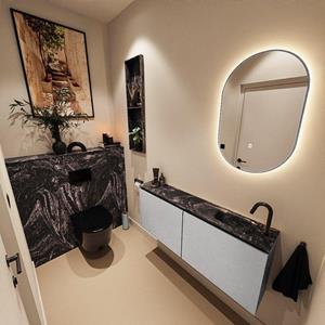 Mondiaz TURE-DLUX 120cm toiletmeubel Plata. EDEN wastafel Lava positie rechts. Met 1 kraangat. TUREDX120PLAR1LAV
