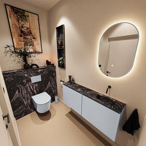 Mondiaz TURE-DLUX 120cm toiletmeubel Clay. EDEN wastafel Lava positie rechts. Zonder kraangat. TUREDX120CLAR0LAV