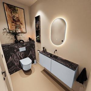 Mondiaz TURE-DLUX 120cm toiletmeubel Clay. EDEN wastafel Lava positie midden. Zonder kraangat. TUREDX120CLAM0LAV