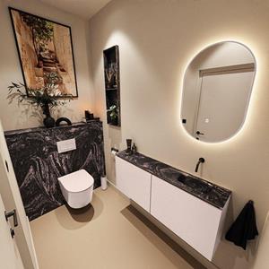 Mondiaz TURE-DLUX 120cm toiletmeubel Rosee. EDEN wastafel Lava positie rechts. Zonder kraangat. TUREDX120ROSR0LAV