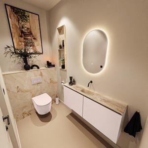 Mondiaz TURE-DLUX 120cm toiletmeubel Rosee. EDEN wastafel Frappe positie midden. Zonder kraangat. TUREDX120ROSM0FRA