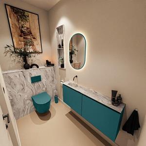 Mondiaz TURE-DLUX 120cm toiletmeubel Smag. EDEN wastafel Glace positie links. Zonder kraangat. TUREDX120SMAL0GLA