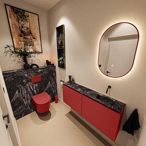 Mondiaz TURE-DLUX 120cm toiletmeubel Fire. EDEN wastafel Lava positie rechts. Zonder kraangat. TUREDX120FIRR0LAV