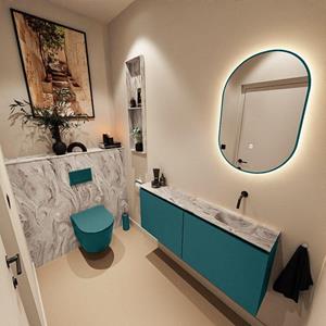 Mondiaz TURE-DLUX 120cm toiletmeubel Smag. EDEN wastafel Glace positie rechts. Zonder kraangat. TUREDX120SMAR0GLA