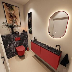 Mondiaz TURE-DLUX 120cm toiletmeubel Fire. EDEN wastafel Lava positie rechts. Met 1 kraangat. TUREDX120FIRR1LAV