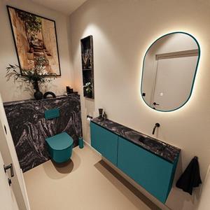 Mondiaz TURE-DLUX 120cm toiletmeubel Smag. EDEN wastafel Lava positie rechts. Zonder kraangat. TUREDX120SMAR0LAV