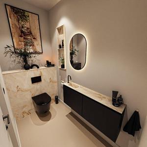 Mondiaz TURE-DLUX 120cm toiletmeubel Urban. EDEN wastafel Frappe positie links. Met 1 kraangat. TUREDX120URBL1FRA
