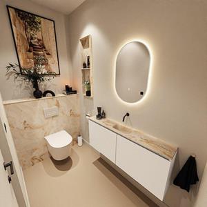 Mondiaz TURE-DLUX 120cm toiletmeubel Talc. EDEN wastafel Frappe positie midden. Zonder kraangat. TUREDX120TALM0FRA