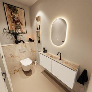 Mondiaz TURE-DLUX 120cm toiletmeubel Talc. EDEN wastafel Frappe positie midden. Met 1 kraangat. TUREDX120TALM1FRA