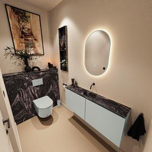 Mondiaz TURE-DLUX 120cm toiletmeubel Greey. EDEN wastafel Lava positie midden. Zonder kraangat. TUREDX120GREM0LAV