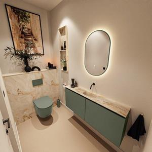 Mondiaz TURE-DLUX 120cm toiletmeubel Army. EDEN wastafel Frappe positie midden. Zonder kraangat. TUREDX120ARMM0FRA