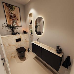 Mondiaz TURE-DLUX 120cm toiletmeubel Urban. EDEN wastafel Frappe positie links. Zonder kraangat. TUREDX120URBL0FRA