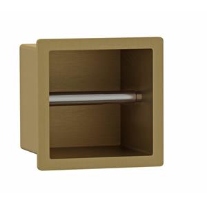 Fortifura Calvi Toiletrolhouder - inbouw - 17.3x17.3x15.3cm - Geborsteld Messing PVD (Goud) SW1126060
