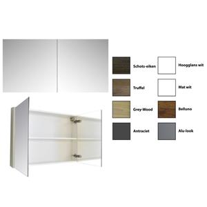 Sanicare Qlassics spiegelkast 120x60x15cm met 2 dubbelzijdige spiegeldeuren hoogglans wit 29.41120QHG