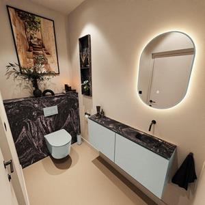 Mondiaz TURE-DLUX 120cm toiletmeubel Greey. EDEN wastafel Lava positie rechts. Zonder kraangat. TUREDX120GRER0LAV