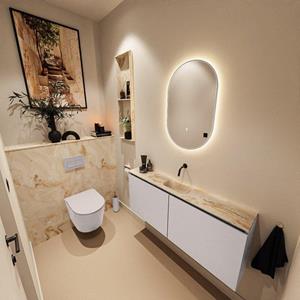 Mondiaz TURE-DLUX 120cm toiletmeubel Cale. EDEN wastafel Frappe positie midden. Zonder kraangat. TUREDX120CALM0FRA