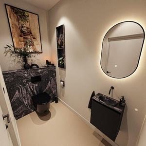 Mondiaz TURE-DLUX 40cm toiletmeubel Urban. EDEN wastafel Lava positie midden. Zonder kraangat. TUREDX40URBM0LAV