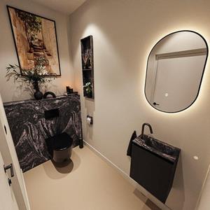 Mondiaz TURE-DLUX 40cm toiletmeubel Urban. EDEN wastafel Lava positie rechts. Met 1 kraangat. TUREDX40URBR1LAV