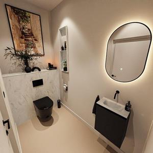 Mondiaz TURE-DLUX 40cm toiletmeubel Urban. EDEN wastafel Opalo positie midden. Zonder kraangat. TUREDX40URBM0OPA