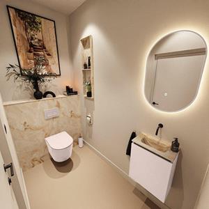 Mondiaz TURE-DLUX 40cm toiletmeubel Rosee. EDEN wastafel Frappe positie midden. Zonder kraangat. TUREDX40ROSM0FRA