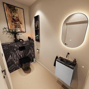 Mondiaz TURE-DLUX 40cm toiletmeubel Plata. EDEN wastafel Lava positie midden. Zonder kraangat. TUREDX40PLAM0LAV