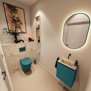Mondiaz TURE-DLUX 40cm toiletmeubel Smag. EDEN wastafel Frappe positie midden. Zonder kraangat. TUREDX40SMAM0FRA