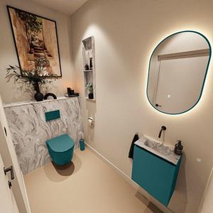 Mondiaz TURE-DLUX 40cm toiletmeubel Smag. EDEN wastafel Glace positie midden. Zonder kraangat. TUREDX40SMAM0GLA