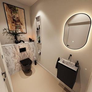 Mondiaz TURE-DLUX 40cm toiletmeubel Urban. EDEN wastafel Glace positie midden. Zonder kraangat. TUREDX40URBM0GLA