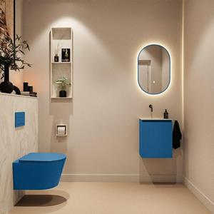 Mondiaz TURE-DLUX Toiletmeubel - 40cm - Jeans - EDEN - wastafel Ostra - positie links - Zonder kraangat TUREDX40JEAL0OST