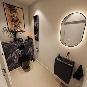 Mondiaz TURE-DLUX 40cm toiletmeubel Urban. EDEN wastafel Lava positie rechts. Zonder kraangat. TUREDX40URBR0LAV
