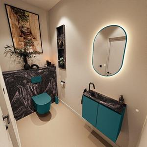Mondiaz TURE-DLUX 60cm toiletmeubel Smag. EDEN wastafel Lava positie links. Met 1 kraangat. TUREDX60SMAL1LAV