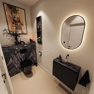 Mondiaz TURE-DLUX 60cm toiletmeubel Urban. EDEN wastafel Lava positie midden. Zonder kraangat. TUREDX60URBM0LAV
