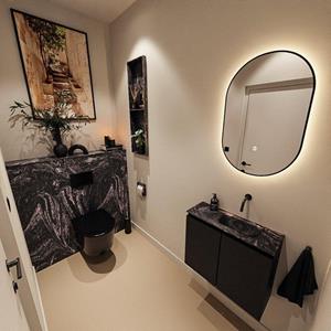 Mondiaz TURE-DLUX 60cm toiletmeubel Urban. EDEN wastafel Lava positie rechts. Zonder kraangat. TUREDX60URBR0LAV