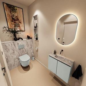 Mondiaz TURE-DLUX 60cm toiletmeubel Greey. EDEN wastafel Glace positie midden. Zonder kraangat. TUREDX60GREM0GLA