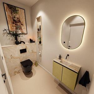 Mondiaz TURE-DLUX 60cm toiletmeubel Oro. EDEN wastafel Frappe positie midden. Zonder kraangat. TUREDX60OROM0FRA