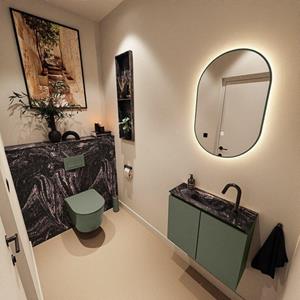 Mondiaz TURE-DLUX 60cm toiletmeubel Army. EDEN wastafel Lava positie midden. Met 1 kraangat. TUREDX60ARMM1LAV