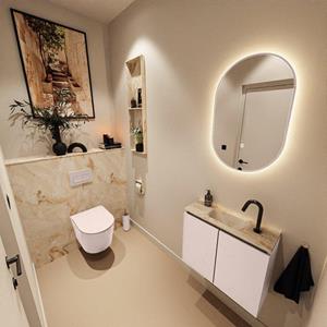 Mondiaz TURE-DLUX 60cm toiletmeubel Rosee. EDEN wastafel Frappe positie midden. Met 1 kraangat. TUREDX60ROSM1FRA
