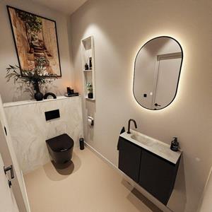 Mondiaz TURE-DLUX 60cm toiletmeubel Urban. EDEN wastafel Ostra positie links. Met 1 kraangat. TUREDX60URBL1OST