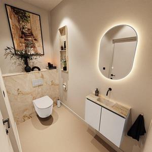 Mondiaz TURE-DLUX 60cm toiletmeubel Linen. EDEN wastafel Frappe positie midden. Zonder kraangat. TUREDX60LINM0FRA