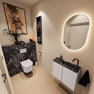 Mondiaz TURE-DLUX 60cm toiletmeubel Cale. EDEN wastafel Lava positie rechts. Met 1 kraangat. TUREDX60CALR1LAV