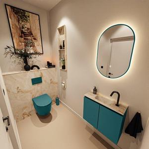 Mondiaz TURE-DLUX 60cm toiletmeubel Smag. EDEN wastafel Frappe positie midden. Met 1 kraangat. TUREDX60SMAM1FRA