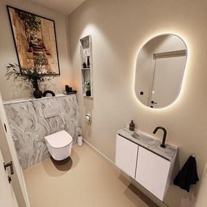 Mondiaz TURE-DLUX 60cm toiletmeubel Rosee. EDEN wastafel Glace positie midden. Met 1 kraangat. TUREDX60ROSM1GLA