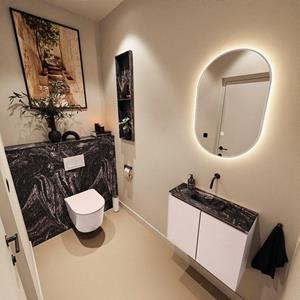 Mondiaz TURE-DLUX 60cm toiletmeubel Rosee. EDEN wastafel Lava positie midden. Zonder kraangat. TUREDX60ROSM0LAV