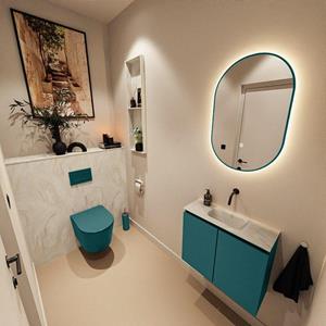 Mondiaz TURE-DLUX 60cm toiletmeubel Smag. EDEN wastafel Ostra positie midden. Zonder kraangat. TUREDX60SMAM0OST