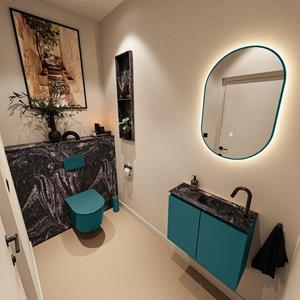 Mondiaz TURE-DLUX 60cm toiletmeubel Smag. EDEN wastafel Lava positie rechts. Met 1 kraangat. TUREDX60SMAR1LAV