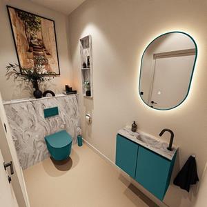 Mondiaz TURE-DLUX 60cm toiletmeubel Smag. EDEN wastafel Glace positie rechts. Met 1 kraangat. TUREDX60SMAR1GLA