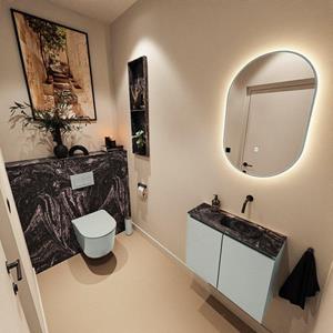 Mondiaz TURE-DLUX 60cm toiletmeubel Greey. EDEN wastafel Lava positie rechts. Zonder kraangat. TUREDX60GRER0LAV