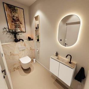 Mondiaz TURE-DLUX 60cm toiletmeubel Talc. EDEN wastafel Frappe positie midden. Met 1 kraangat. TUREDX60TALM1FRA