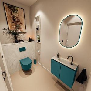 Mondiaz TURE-DLUX 60cm toiletmeubel Smag. EDEN wastafel Ostra positie midden. Met 1 kraangat. TUREDX60SMAM1OST